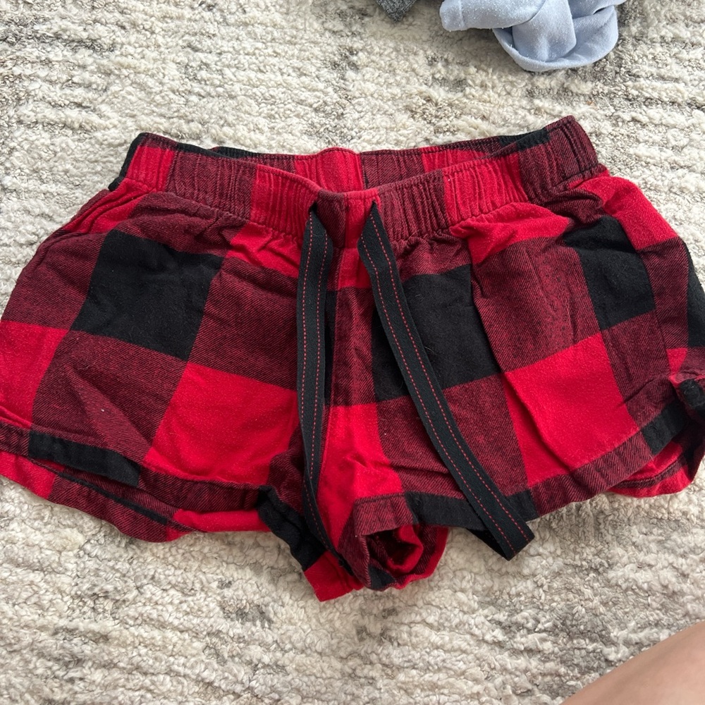 Plaid Red and Black Women's Shorts